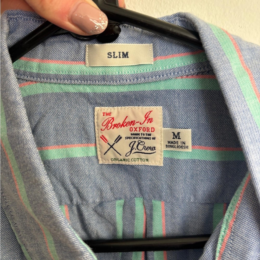 J. Crew Men's Button-Downs - Red Plaid, Light Blue, Blue-Green Stripe - Picture 10 of 11
